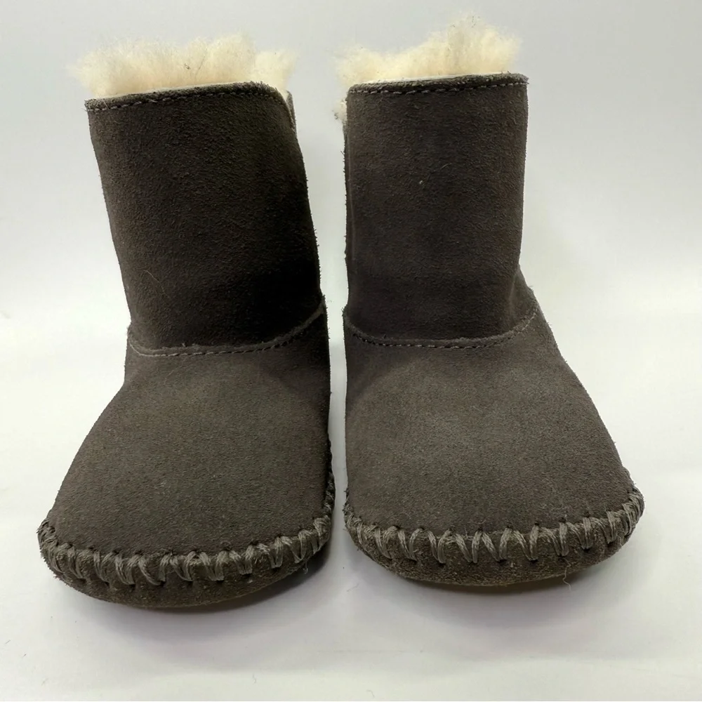 UGG Caden Suede Shearling Baby Winter Booties Grey Size 2/3